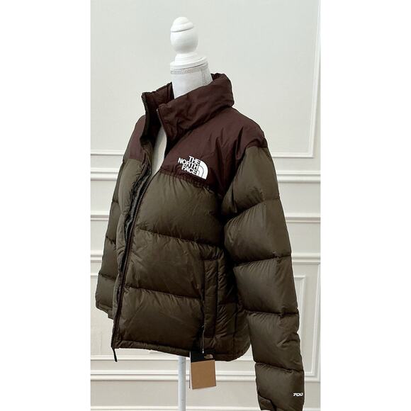 🆕THE NORTH FACE Women 96 Retro Nuptse Jacket Green Brown 700 Down Size XL NWT - Picture 5 of 16
